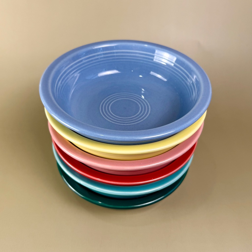 Vintage Fiestaware Rim Cereal Bowls – Set of 6 Multicolor | HLC USA Pottery - Picture 9 of 10